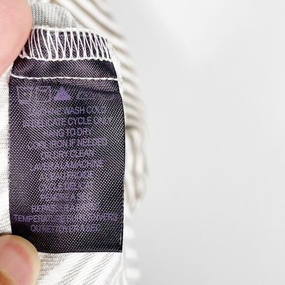 Hale Bob XSmall XS Gadi Twill Striped Midi Dress Taupe White Slit Front Tie Back - Picture 10 of 11